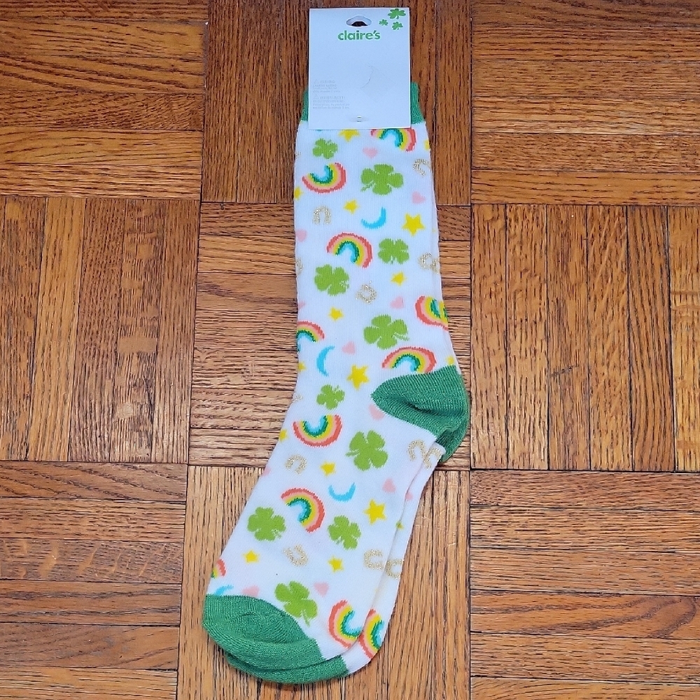Claire's Rainbow and Shamrock Socks